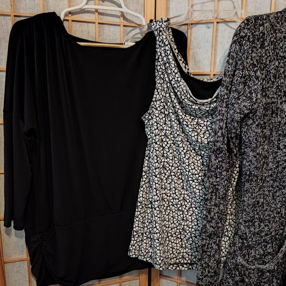 LOT OF 5/$20 WOMENS TOPS SHIRTS SWEATER CREAZIONI EFFECT CHICOS GUESS~SIZE L - Picture 4 of 4